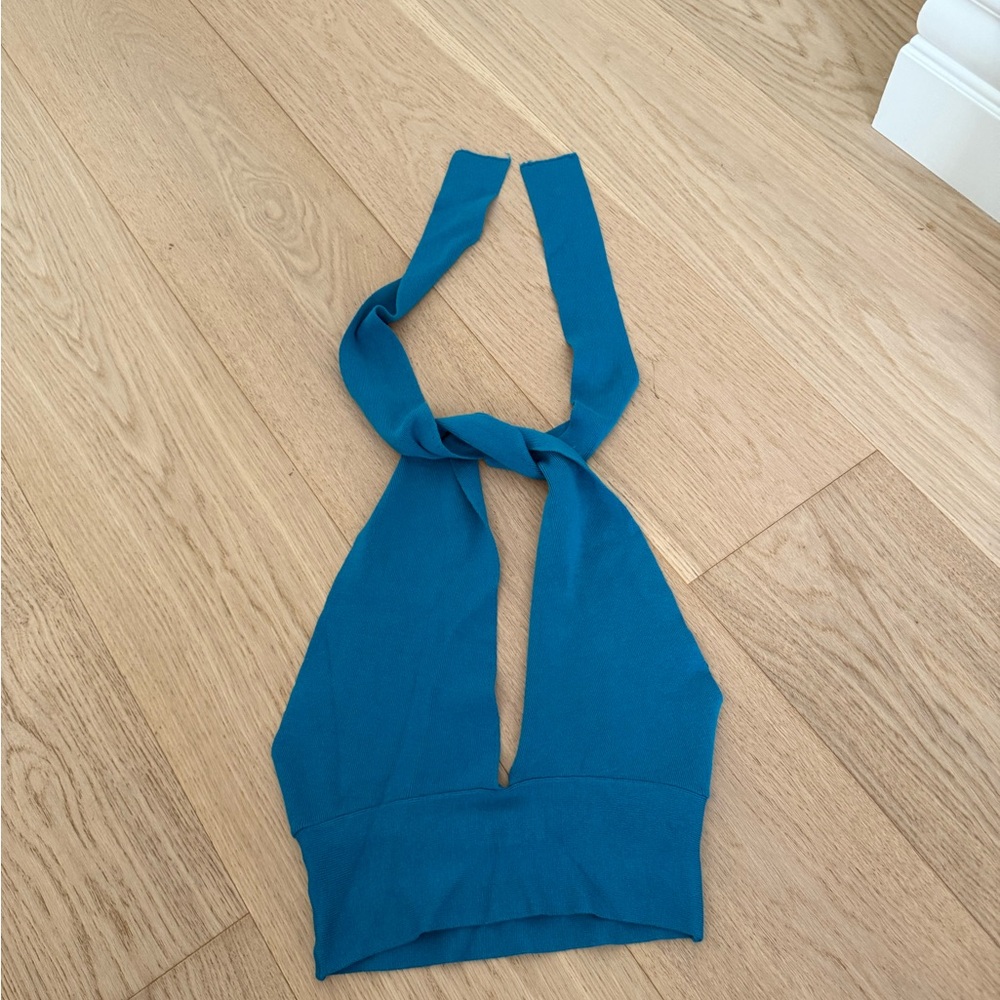 urban outfitters teal halter top